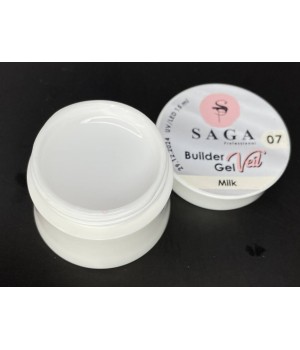 Гель Saga Builder Gel Veil №007, 15 мл молочний